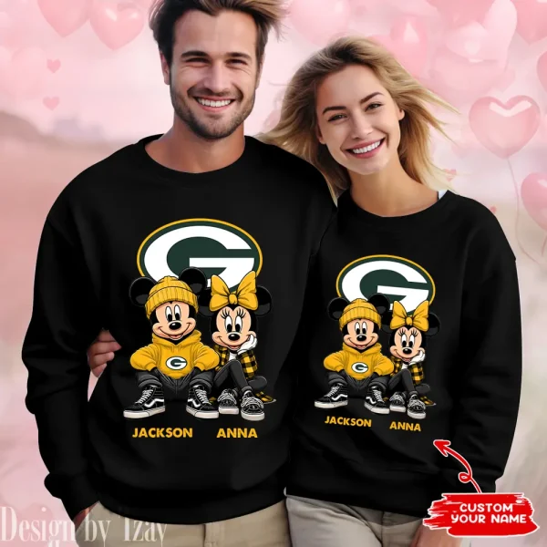 NFL Green Bay Packers Couple Sweater Custom Any Name Gifts For Fan BGRSW427 - Image 2