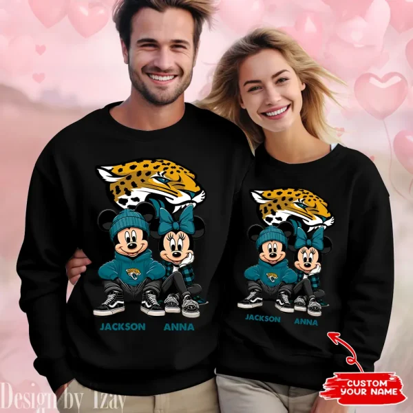 NFL Jacksonville Jaguars Couple Sweater Custom Any Name Gifts For Fan BGRSW430