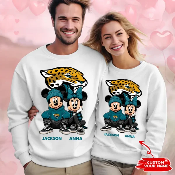 NFL Jacksonville Jaguars Couple Sweater Custom Any Name Gifts For Fan BGRSW430 - Image 2