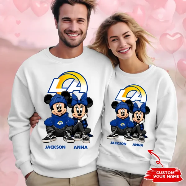 NFL Los Angeles Rams Couple Sweater Custom Any Name Gifts For Fan BGRSW434