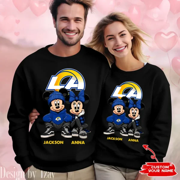 NFL Los Angeles Rams Couple Sweater Custom Any Name Gifts For Fan BGRSW434 - Image 2