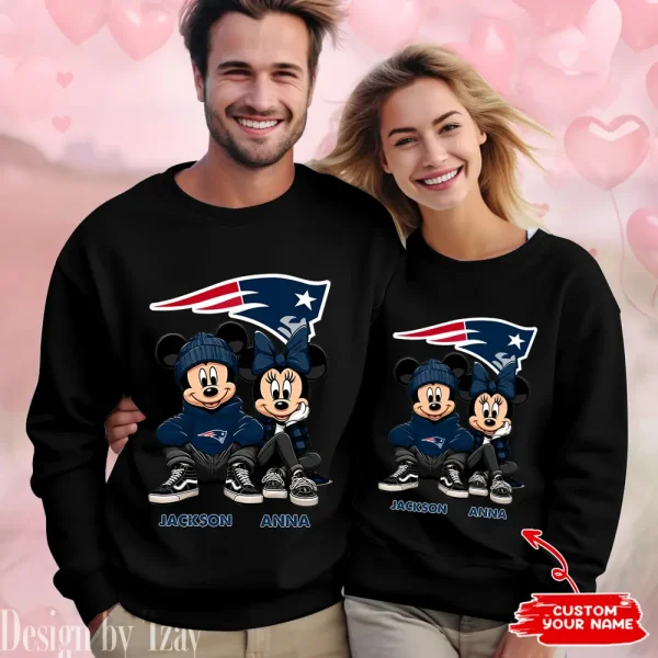 NFL New England Patriots Couple Sweater Custom Any Name Gifts For Fan BGRSW437