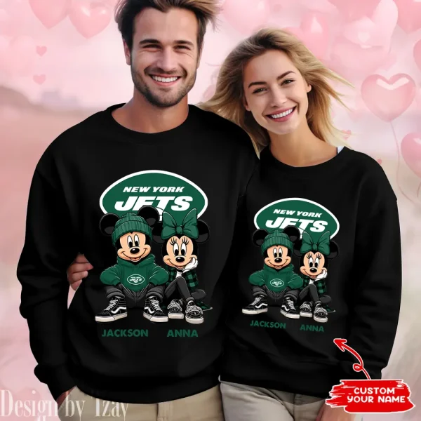 NFL New York Jets Couple Sweater Custom Any Name Gifts For Fan BGRSW440