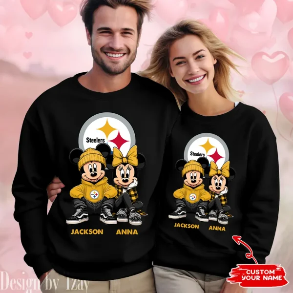 NFL Pittsburgh Steelers Couple Sweater Custom Any Name Gifts For Fan BGRSW442