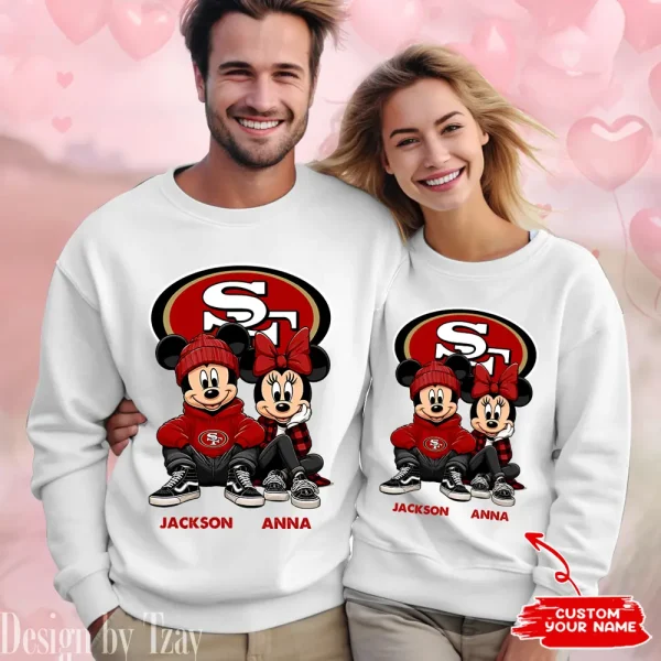 NFL San Francisco 49ers Couple Sweater Custom Any Name Gifts For Fan BGRSW443