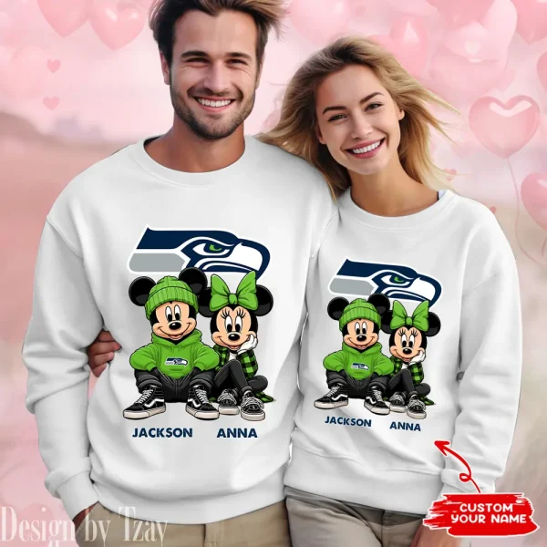 NFL Seattle Seahawks Couple Sweater Custom Any Name Gifts For Fan BGRSW444