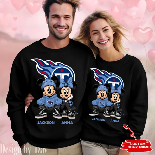 NFL Tennessee Titans Couple Sweater Custom Any Name Gifts For Fan BGRSW446