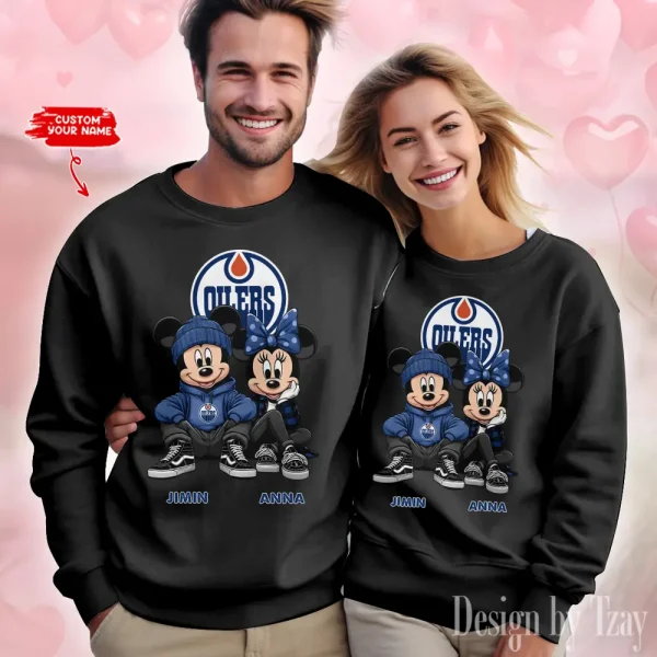 NHL Edmonton Oilers  Couple Sweater Custom Any Name Gifts For Fan BGRSW478