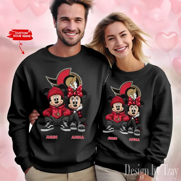 NHL Ottawa Senators Couple Sweater Custom Any Name Gifts For Fan BGRSW465