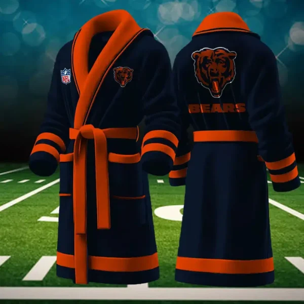 Chicago Bears Luxurious Comfort Meets Sporty Style Bathrobe - Image 4