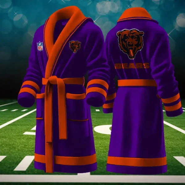 Chicago Bears Luxurious Comfort Meets Sporty Style Bathrobe - Image 5