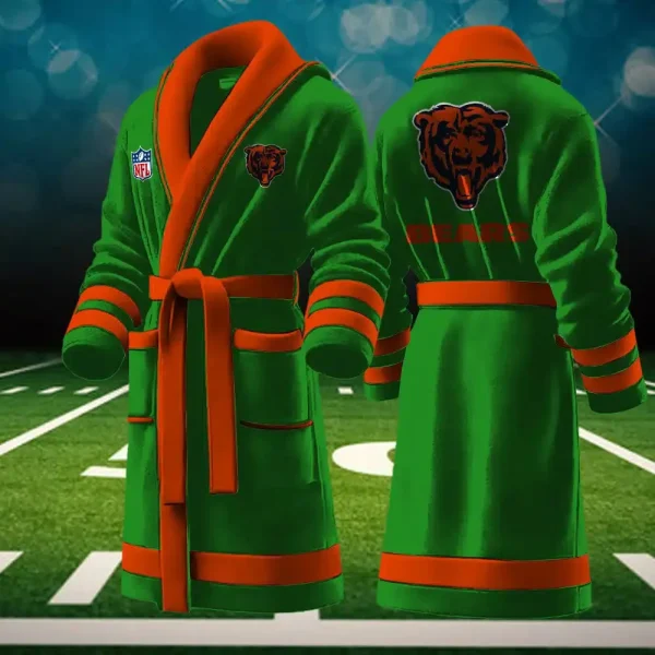 Chicago Bears Luxurious Comfort Meets Sporty Style Bathrobe - Image 6