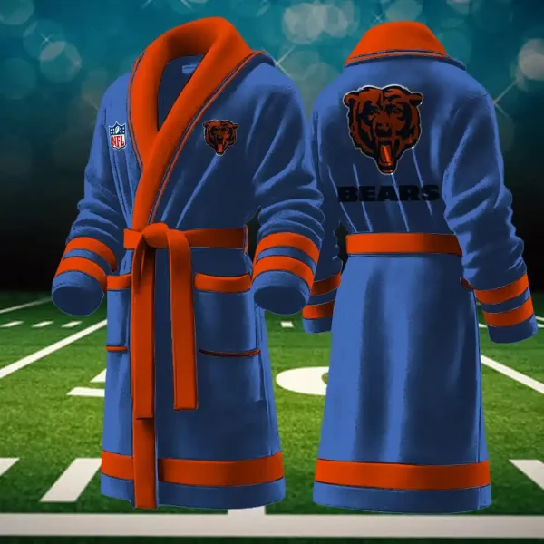 Chicago Bears Luxurious Comfort Meets Sporty Style Bathrobe - Image 7