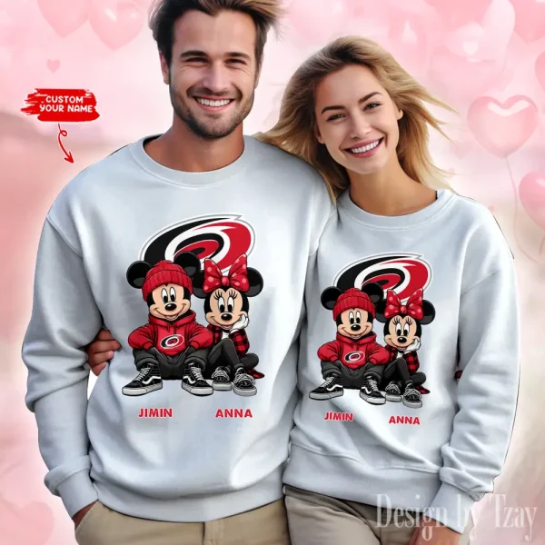 NHL Carolina Hurricanes Couple Sweater Custom Any Name Gifts For Fan BGRSW452