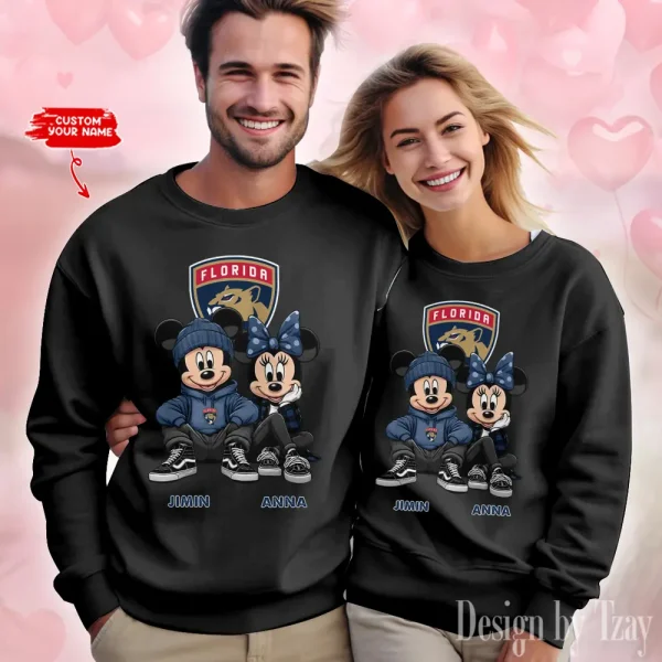 NHL Florida Panthers Couple Sweater Custom Any Name Gifts For Fan BGRSW458 - Image 2