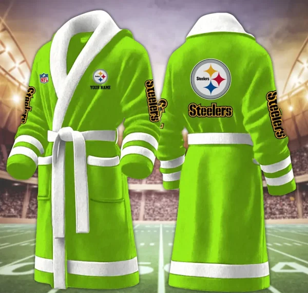 Pittsburgh Steelers Luxurious Comfort Meets Sporty Style Bathrobe - Image 5