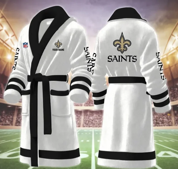 New Orleans Saints Luxurious Comfort Meets Sporty Style Bathrobe - Image 6