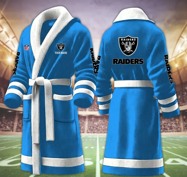 Las Vegas Raiders Luxurious Comfort Meets Sporty Style Bathrobe - Image 8