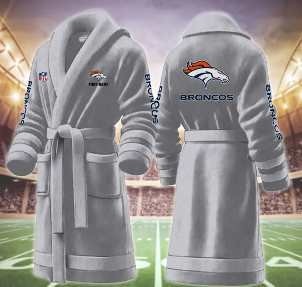 Denver Broncos Luxurious Comfort Meets Sporty Style Bathrobe - Image 2