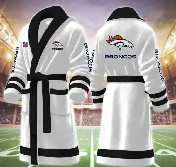 Denver Broncos Luxurious Comfort Meets Sporty Style Bathrobe - Image 5