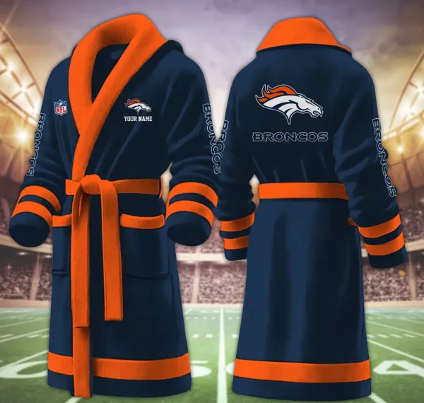 Denver Broncos Luxurious Comfort Meets Sporty Style Bathrobe