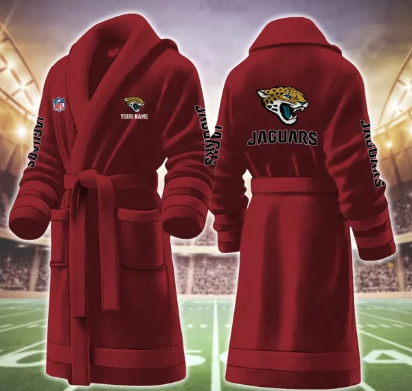 Jacksonville Jaguars Luxurious Comfort Meets Sporty Style Bathrobe - Image 5