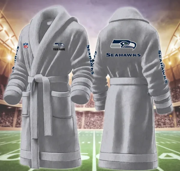 Seattle Seahawks Luxurious Comfort Meets Sporty Style Bathrobe - Image 4