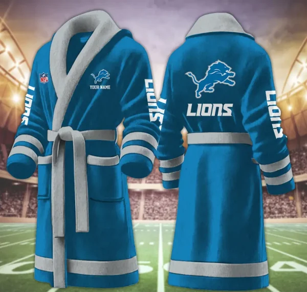 Detroit Lions Luxurious Comfort Meets Sporty Style Bathrobe