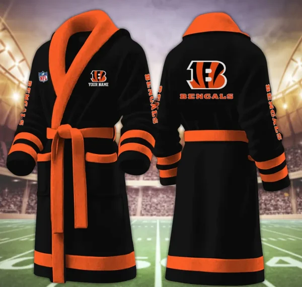 Cincinnati Bengals Luxurious Comfort Meets Sporty Style Bathrobe