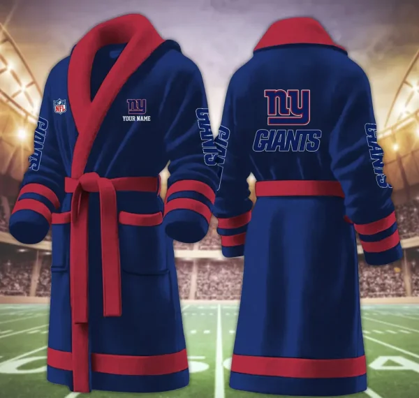 New York Giants Luxurious Comfort Meets Sporty Style Bathrobe