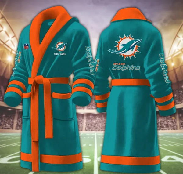 Miami Dolphins Luxurious Comfort Meets Sporty Style Bathrobe