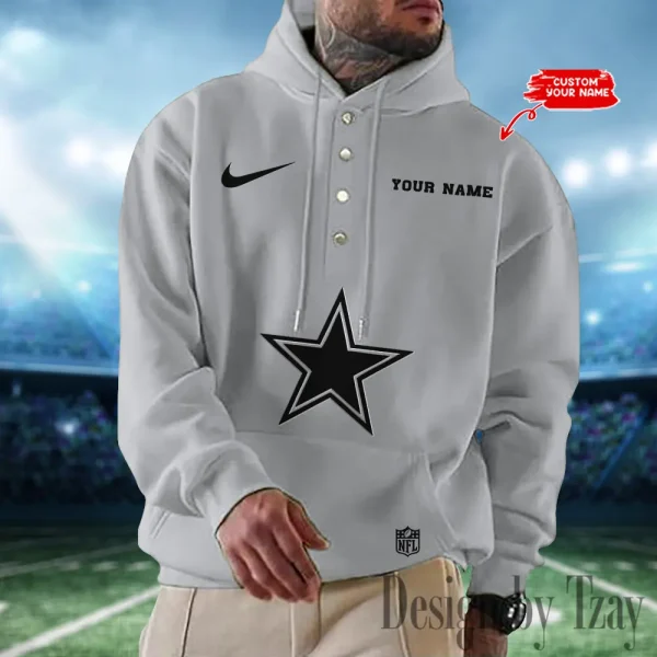 Dallas Cowboys Casual Button Hoodie SPTCBH009 - Image 3