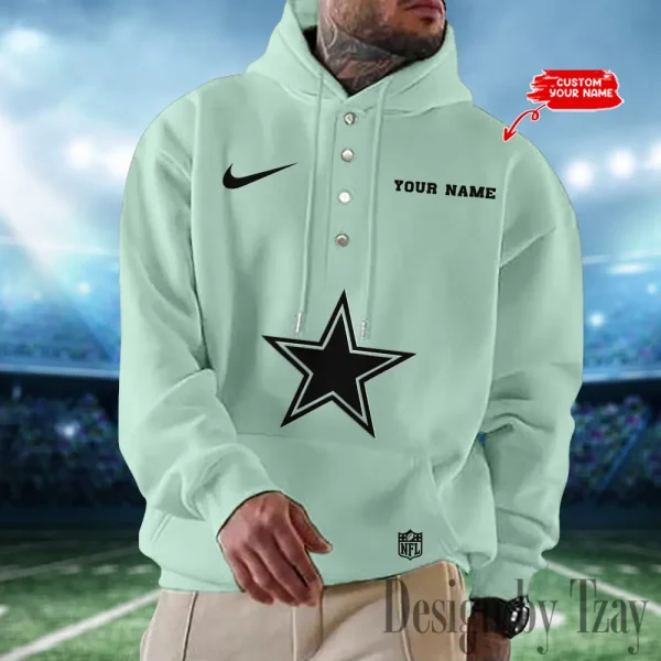 Dallas Cowboys Casual Button Hoodie SPTCBH009 - Image 4