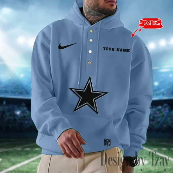 Dallas Cowboys Casual Button Hoodie SPTCBH009 - Image 6