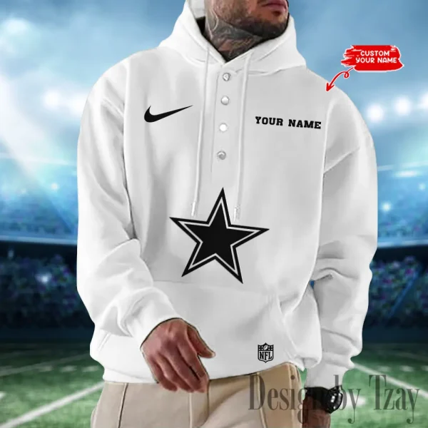 Dallas Cowboys Casual Button Hoodie SPTCBH009 - Image 7