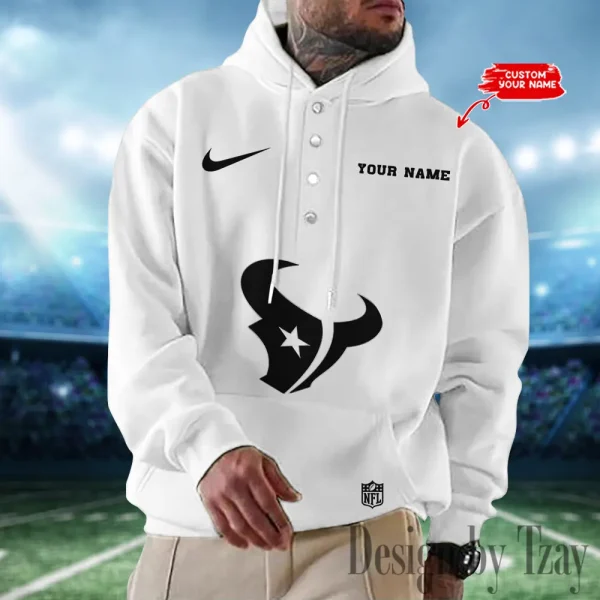 Houston Texans Casual Button Hoodie SPTCBH013