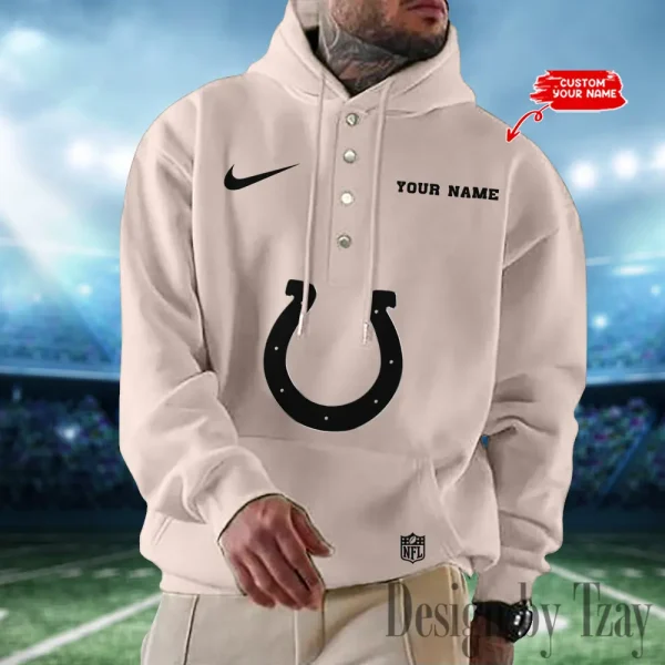 Indianapolis Colts Casual Button Hoodie SPTCBH014