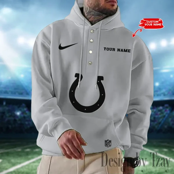 Indianapolis Colts Casual Button Hoodie SPTCBH014 - Image 6