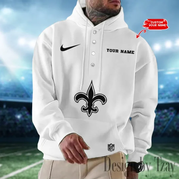 New Orleans Saints Casual Button Hoodie SPTCBH023