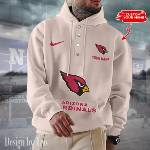 Arizona Cardinals Casual Button Hoodie SPTCBH033