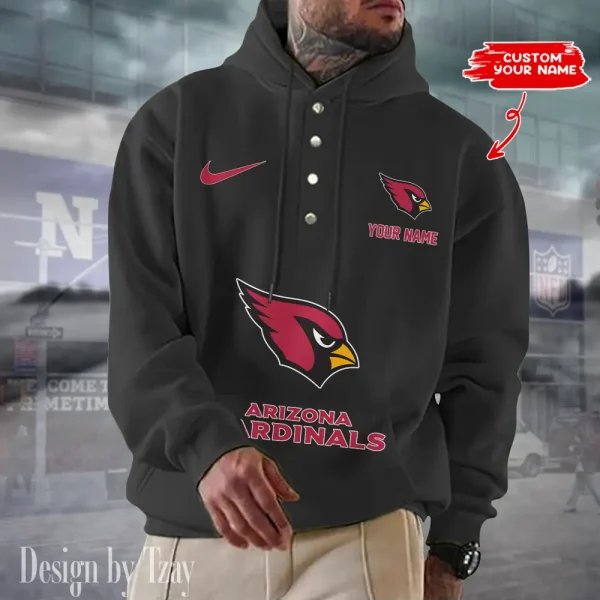 Arizona Cardinals Casual Button Hoodie SPTCBH033 - Image 2