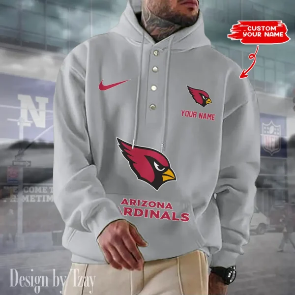 Arizona Cardinals Casual Button Hoodie SPTCBH033 - Image 3