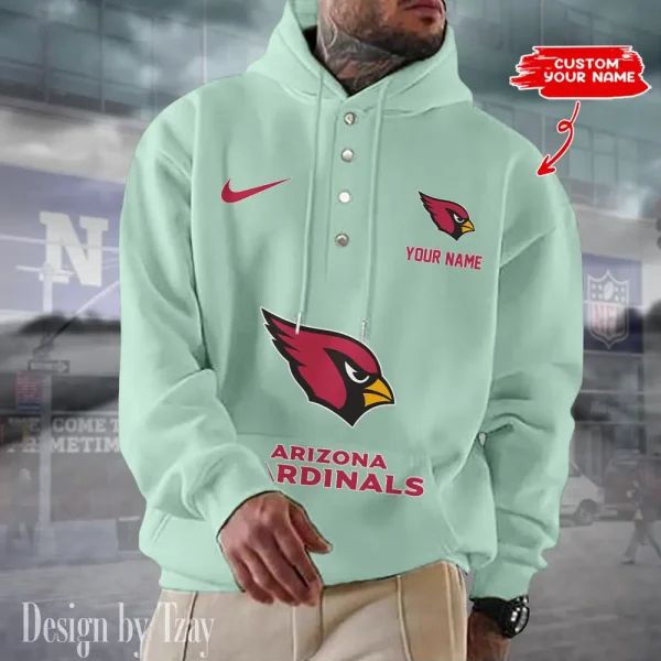 Arizona Cardinals Casual Button Hoodie SPTCBH033 - Image 4