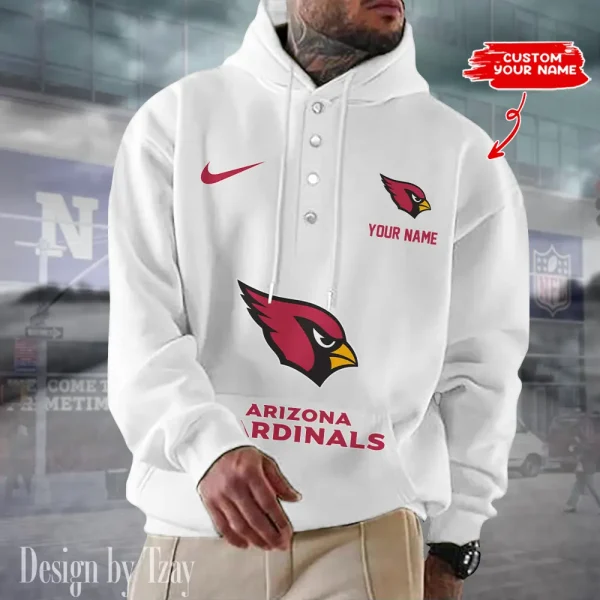 Arizona Cardinals Casual Button Hoodie SPTCBH033 - Image 7