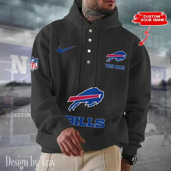 Buffalo Bills Casual Button Hoodie SPTCBH036