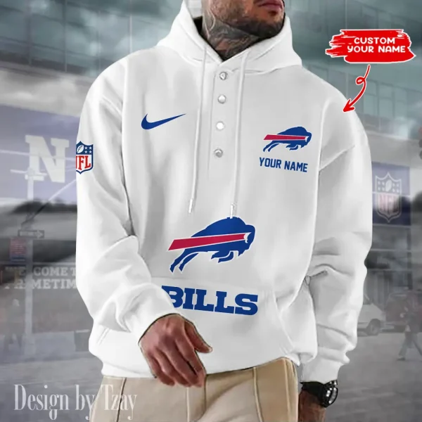 Buffalo Bills Casual Button Hoodie SPTCBH036 - Image 2