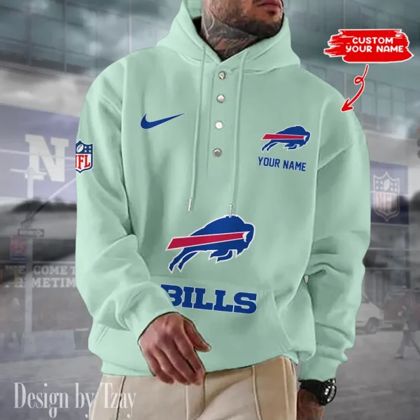 Buffalo Bills Casual Button Hoodie SPTCBH036 - Image 6