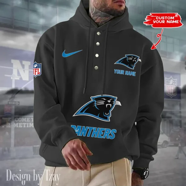 Carolina Panthers Casual Button Hoodie SPTCBH037 - Image 2