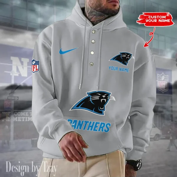 Carolina Panthers Casual Button Hoodie SPTCBH037 - Image 3