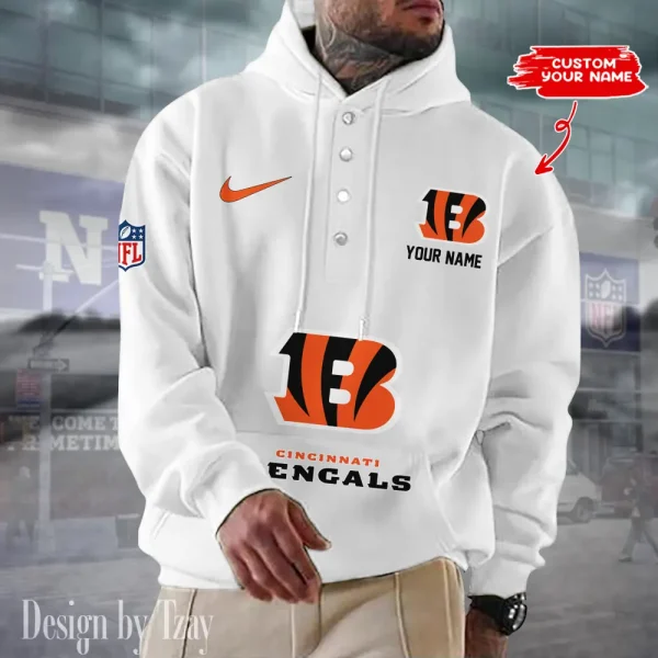 Cincinnati Bengals Casual Button Hoodie SPTCBH039